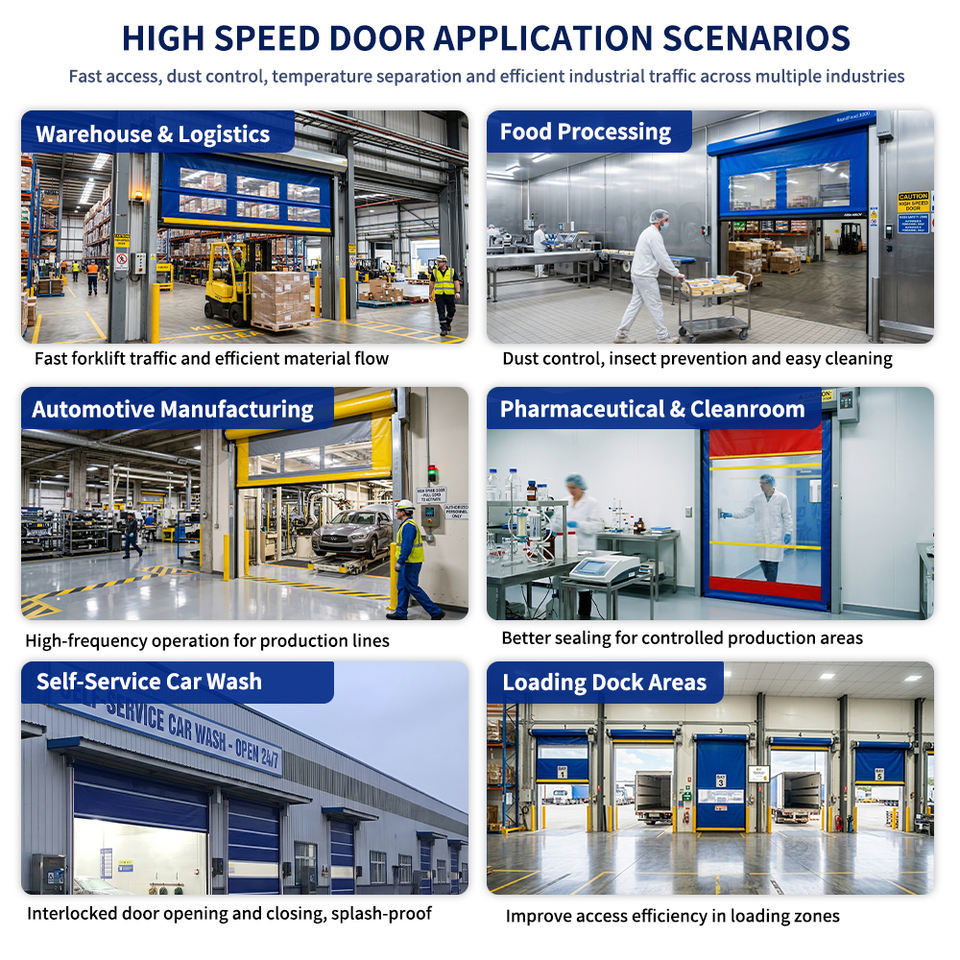 Insulated Curtain Stacking High Speed Door For Cold Storage And Temperature Control