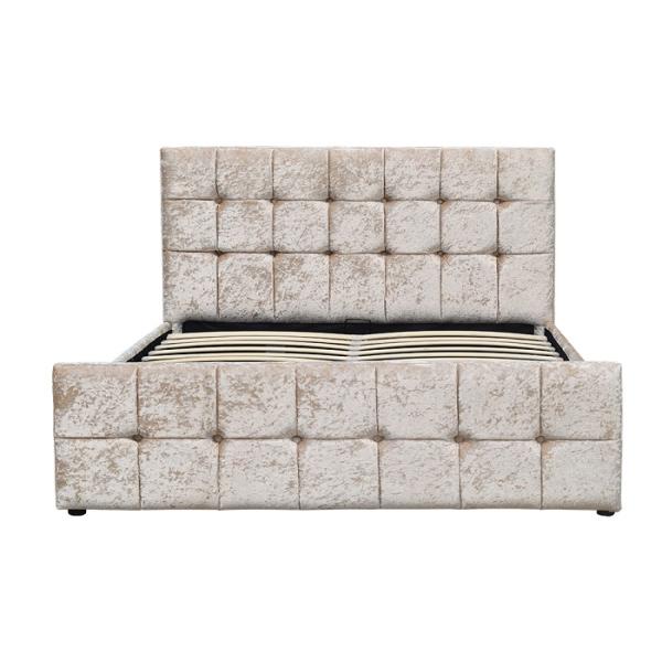 Бархата ткани машинной плиты хранения размера ферзя изготовитель кровати деревянного современный обитый