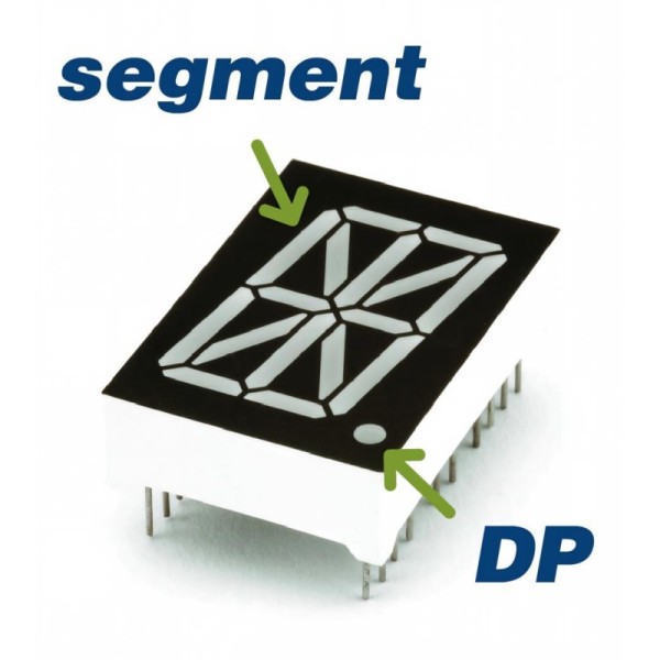 0.80 Inch 1 Digit 16 Segment LED Alphanumeric Display Digital Height 20.3mm Suitable for Electronic Devices and Instrument Panels