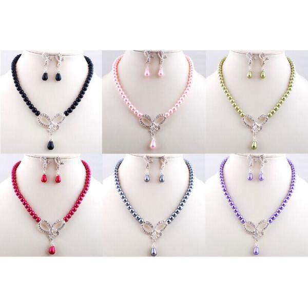 Irregular pearl necklace jewelry hollow diamond bow pendant necklace