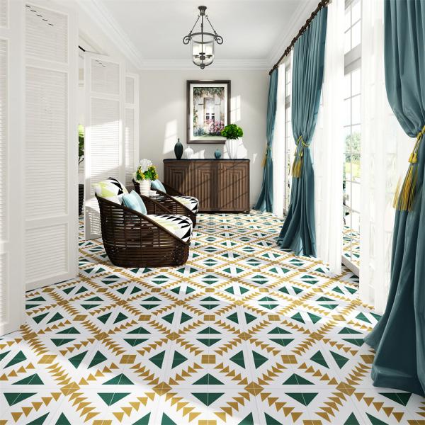 Green Yellow 200x200mm Ceramic Rustic Tile for Bathroom Wall