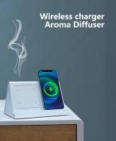 Diffuseur d'arôme humidificateur multifonction chargeur sans fil 3 en 1 15W 9V