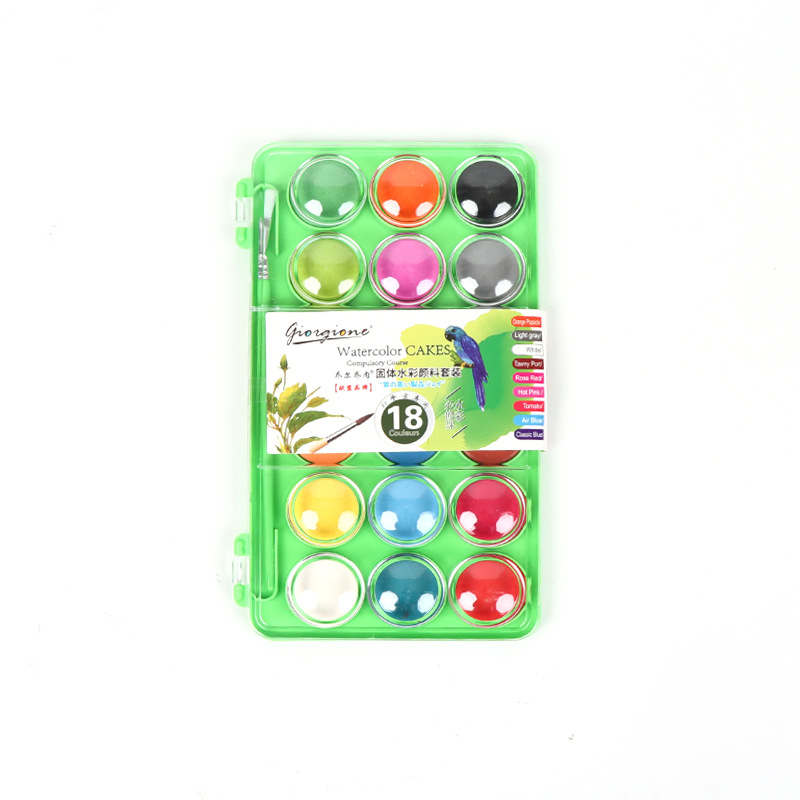 18 Colours Color Pigment Paint Travel Watercolor Set Suitable For Painting Creation And Design