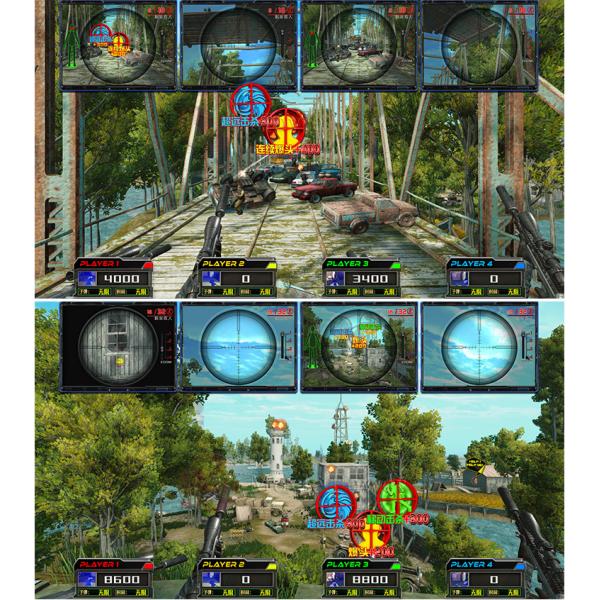 4 игрока AR Снайпер Монета Оперируемая аркадная игра Пулемет Стрельба Игровое оборудование AR