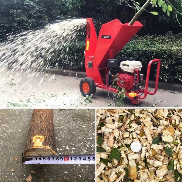 Recoil Starting Small Portable Wood Chipper CE Gasoline Garden Shredder Self Feed
