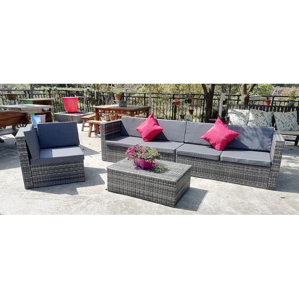 Furniture Wholesaler Outdoor Living Seating Sectional Poly Rattan Wicker Garden Sofa Storage Conversation Patio Corner Set