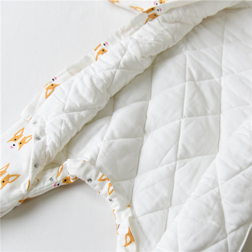 Double Way Zipper Organic Baby Pajamas Removable Sleeves Design Wearable Sleeping Wrap