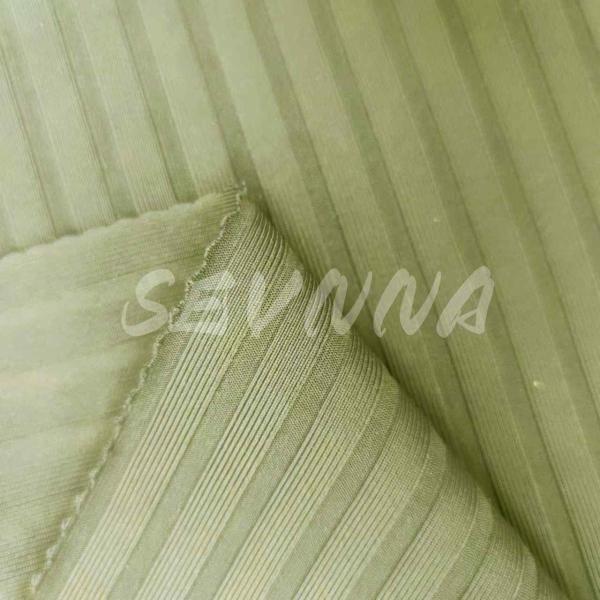 100% Recycled Nylon Fabric Customizable Stripe Construction For Sustainable Apparel