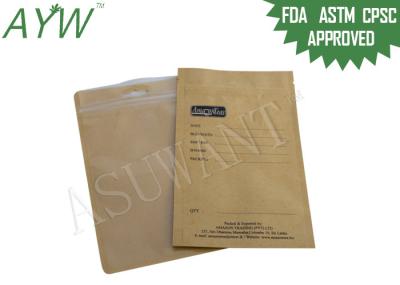 Os sacos de papel pequenos claros laterais de um Kraft para a porca de areca, OEM Kraft levantam-se malotes com janela