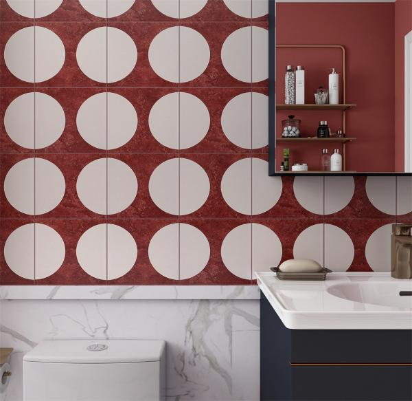 Résistant à l'usure Rouge 20x20 cm au sol intérieur Carreaux rustiques en céramique pour salle à manger et maison 4 styles