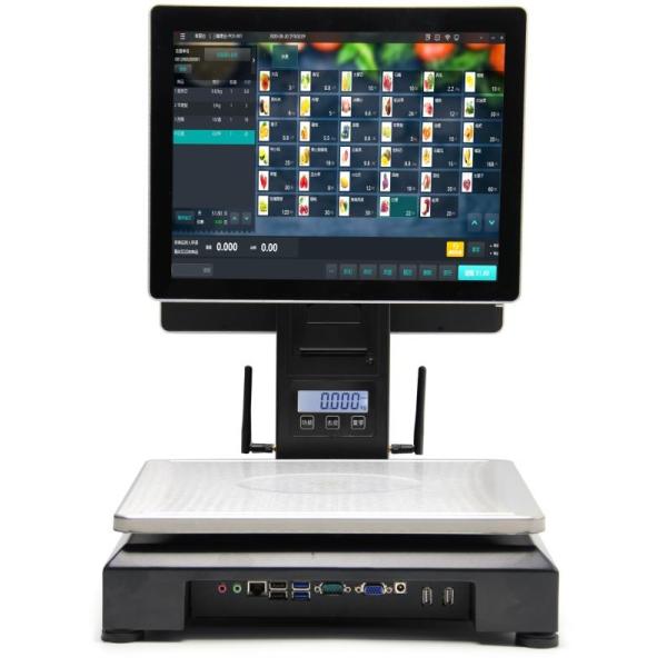 кассир ПК экрана касания LCD 15,1 дюймов с функцией веса