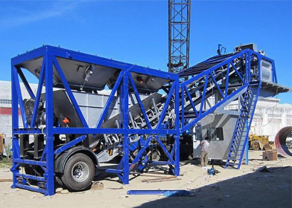 35m3/H Ready Mix Mobile Concrete Plant , Portable Floating Concrete Batching Plant