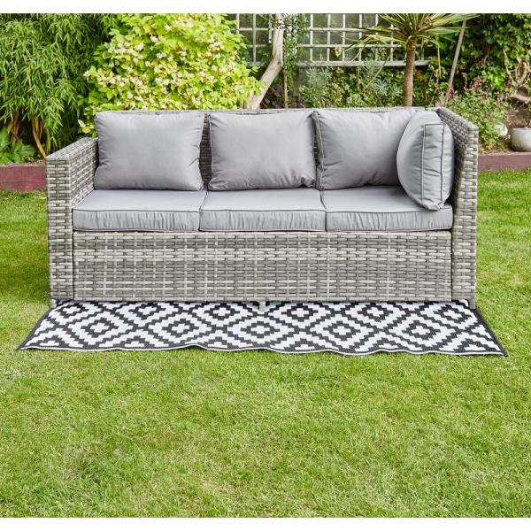 9 Seater Rattan Woven Garden Furniture Set with Modern Design and Adjustable Table