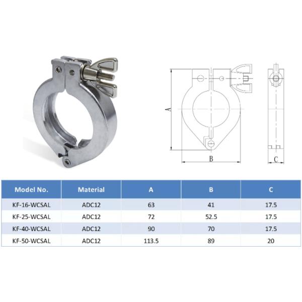 High Performance Vacuum Pipe Fittings Kf Aluminum Single Pin Clamp