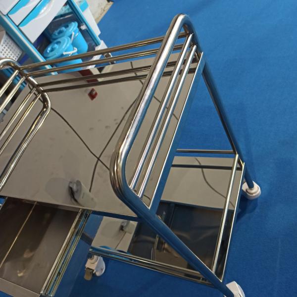 Hospital Medical Trolley Cart 430 Stainless Steel Nursing Treatment