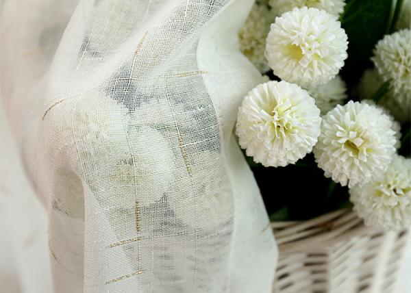 Linen Yarn Blending Pure White Bathroom Window Curtains With Different Size