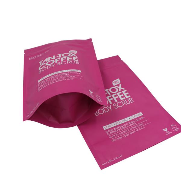 Custom printed scrub waterproof laminated multiple layer food packaging k plastic aluminum foil bag for coffee