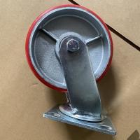 Echadores resistentes del eslabón giratorio de la PU del arrabio rueda industrial sólida roja de 6 pulgadas ninguna marca