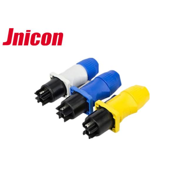 Powercon Waterproof Plug Socket , Yellow IP44 Waterproof 3 Pin Plug And Socket