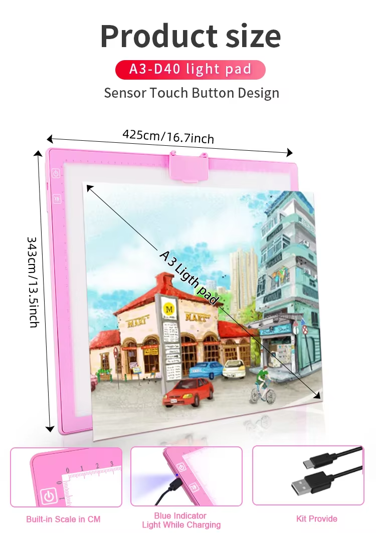 OEM ODM package USB Portable LED Tracing Light Drawing Pad Unisex Plastic Light Box Suitable Kids Age Range 5 to 7 years