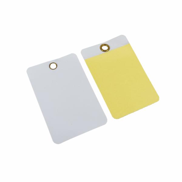 フィルムをカスタマイズして タグを書き,防水ビニールハングタグ