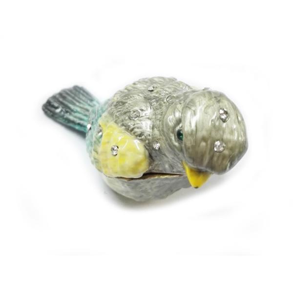Bird jeweled trinket box enamel rhinestone bird jewelry box container bird figurine