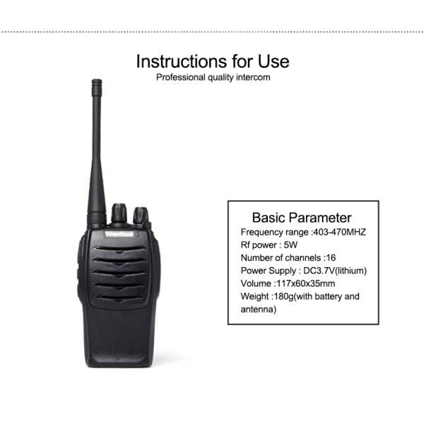 Wanhua WH27 Long Range Walkie Talkie Two-way Radio with -30 60°C Temperature Range