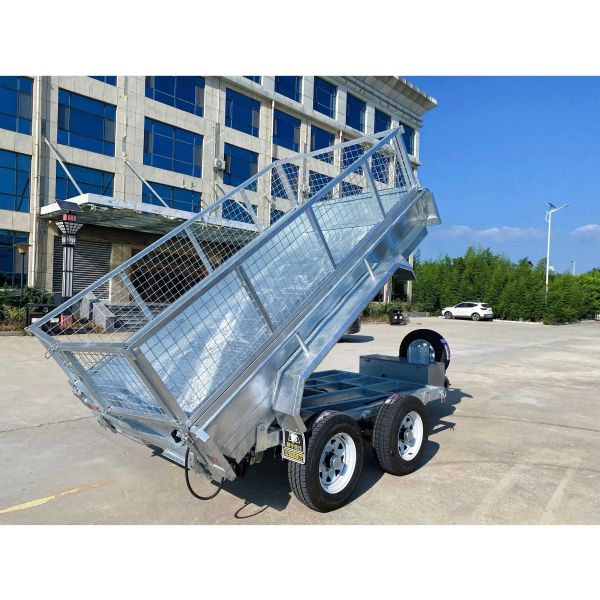 Remorques basculantes hydrauliques 10x6, remorque à cage galvanisée durable et compacte