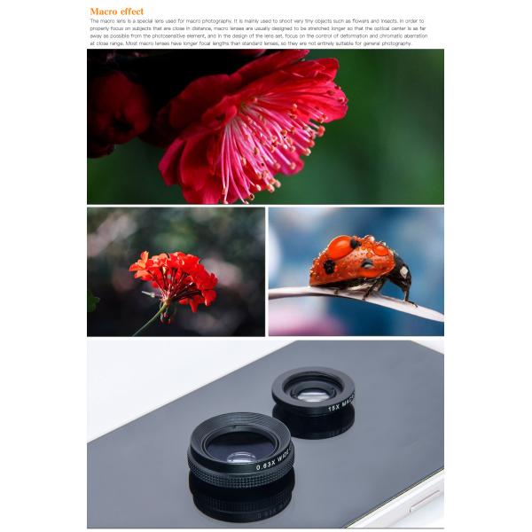 Black Alloy DSLR Camera Lens , Optical Glass 0.63X Wide Angle Digital Slr Camera Lens Filters