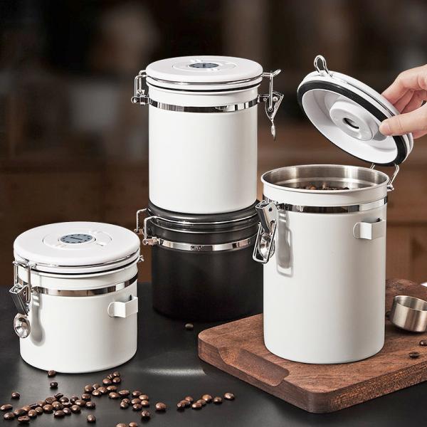 Round 1500ml Stainless Steel Coffee Storage Container for Commercial Buyers Beverage Stores