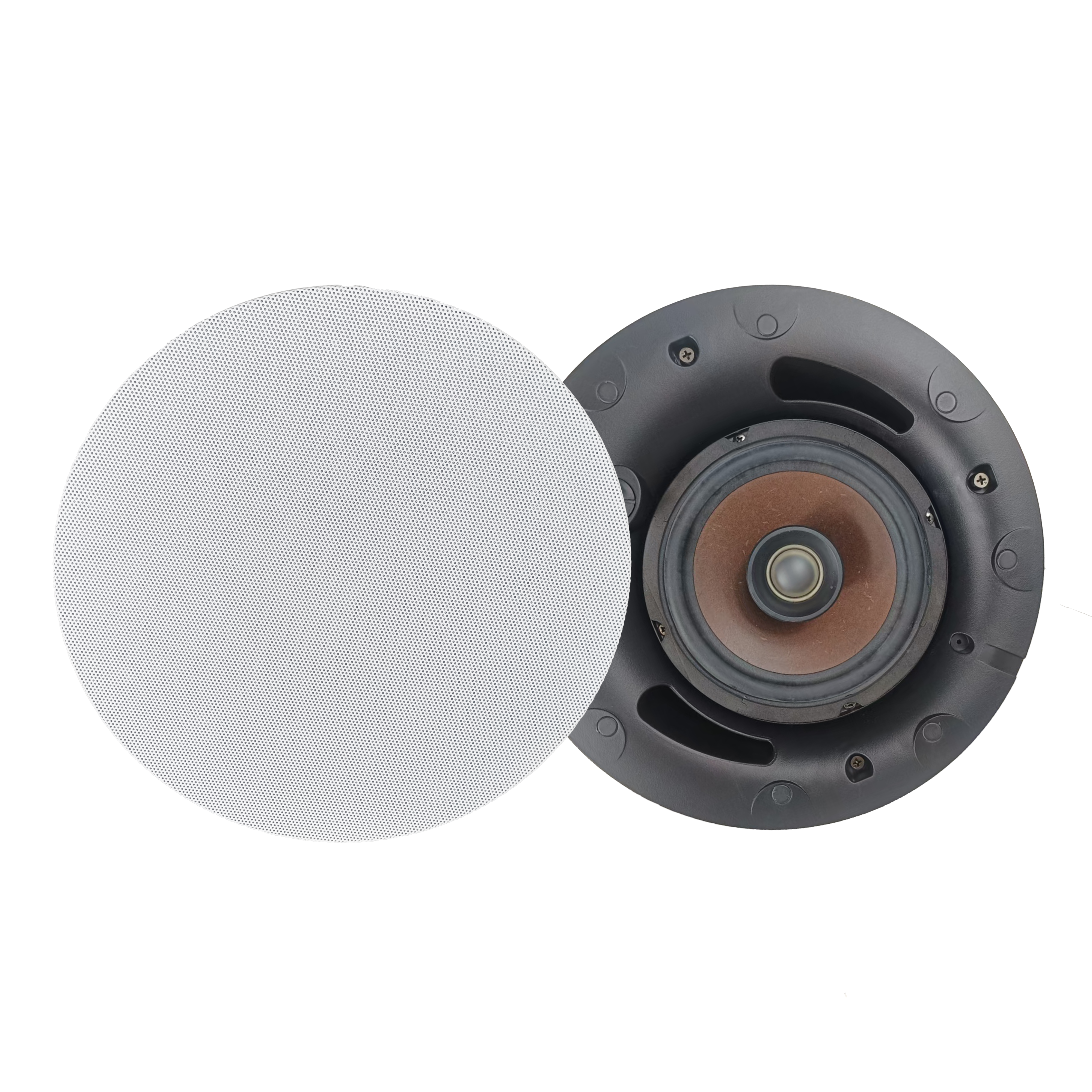 60W 8 Ohm Ceiling 6 Inch Coaxial Speaker Frameless Magnetic Grille Rich Balanced Sound for Commercial BGM Applications