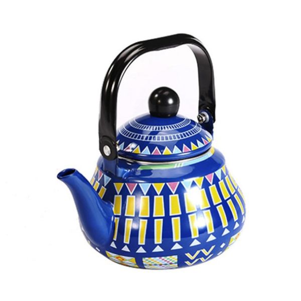 Daily Porcelain Raw Material Folding Handle Custom Decal Tea Coffee Carbon Steel Kettle Size Options 1.2L 1.5L 1.8L 2.5L