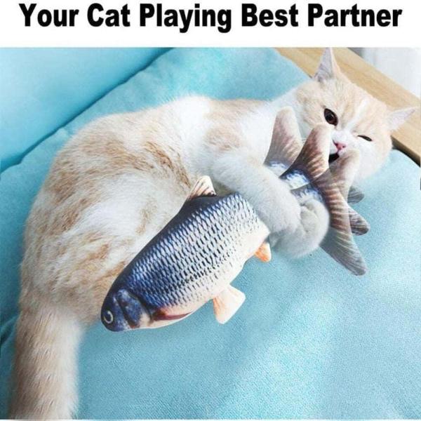 Power-driven Creative 3D Carp Fish Shape Cat Toy Safe and Popular for Pet Gifts