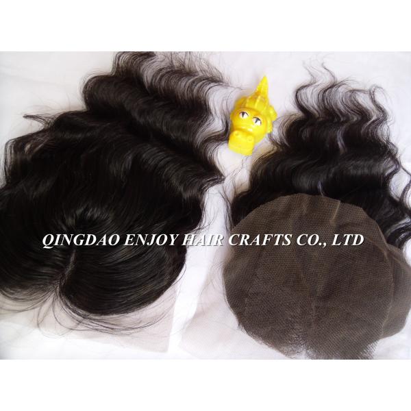Lace top closure 4''x4'' ,malaysian virgin hair natural color loose wave 10''-24''length