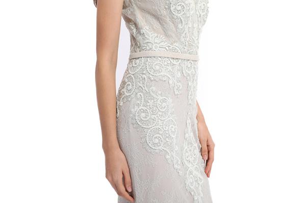 Evening Bridesmaid Sleeveless Evening Gown , Mermaid Lace Prom Dresses For Wedding