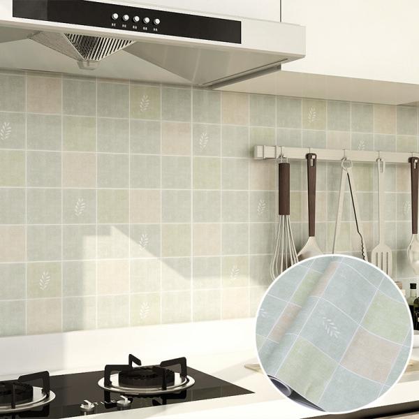 Ceramic Tile Mosaic PVC Self-Adhesive 3D Wallpaper for Bathroom Removable Kitchen Wallpaper