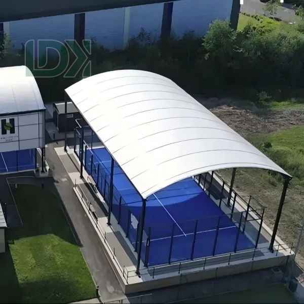 Galvanized Steel Padel Court With Roof Customized Fixed Roof Covered Padel Tennis Court