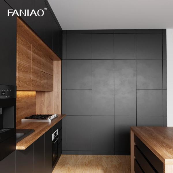Modular Black Melamine Kitchen Cabinet For Apartment