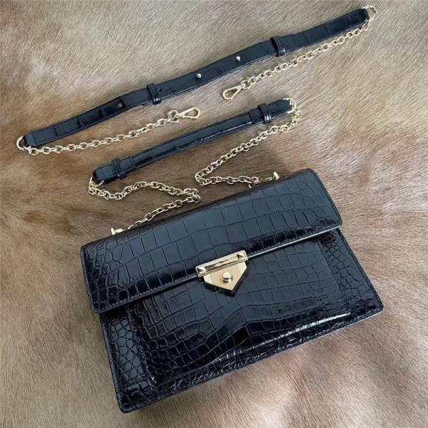 Authentic Crocodile Belly Skin Women Flap Purse Genuine Alligator Leather Lady Messenger Bag Female Single Shoulder Bag