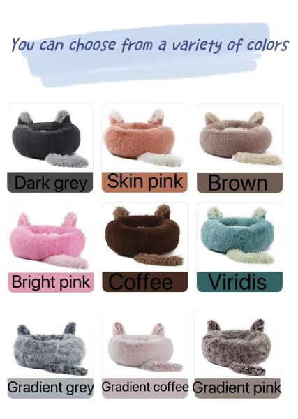 Hot Sale Colorful Lovely Rabbit Ears Warm Winter Round Pet Dog Cat Bed Sofa For Pets