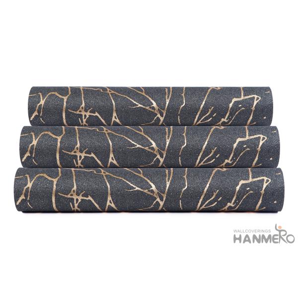 High-end Household Wallpaper Decor Black Color Plant Fiber Bronzing Process