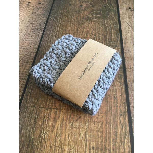 Y-F Grey Cotton Washcloth Crochet Natural Cotton Wash Cloth Face Cloth Dish Cloth Cotton Towel Gift for Mom