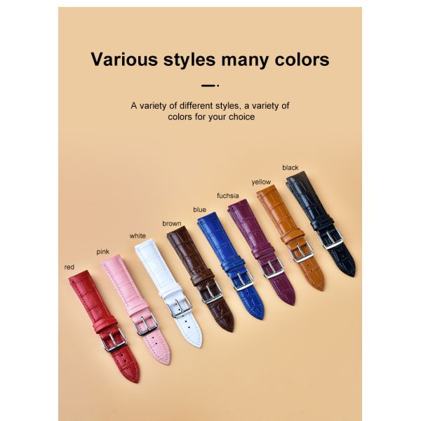 304/316 Stainless Steel Buckle Genuine Leather Strap