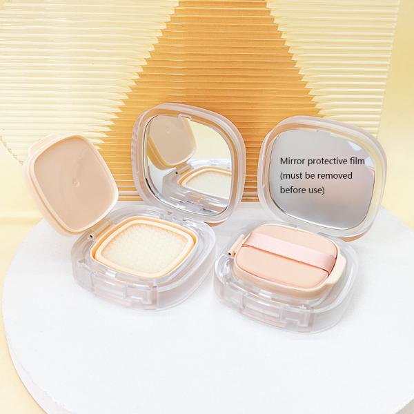 15g Square transparent matte air cushion Cosmetic packaging for Loose powder with Hot stamping and Injection molding