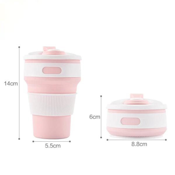 350ml Collapsible Travel Water Bottle , Silicone Collapsible Travel Cup