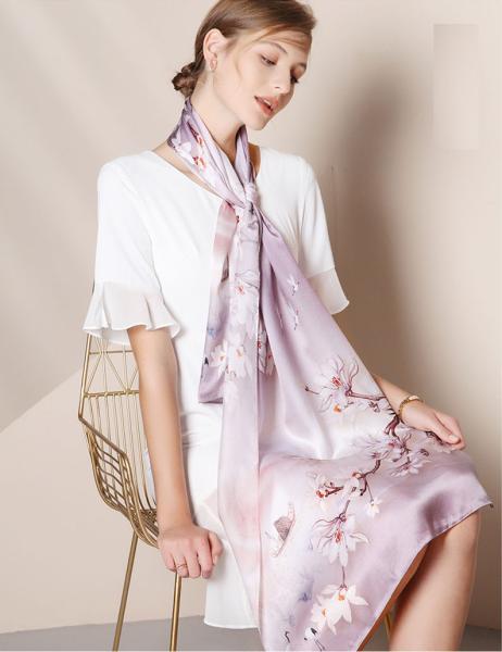 Breathable Scarf Custom Silk Neck Scarf Women 100% Silk Printed High Quality Scarves