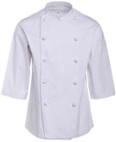 Sarja do revestimento da luva dos três quartos de 195 G/M 2/1 demancha Enrugamento-livre de Uniform do cozinheiro chefe branco