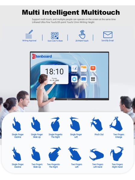 Qtenboard Interact Smart Board Educational Office Interactive Flat Panel Whiteboard All in One Machine