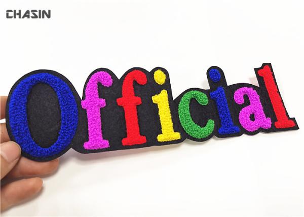 3D Towel Letter Iron On Chenille Embroidery Patches Heat Seal Backing
