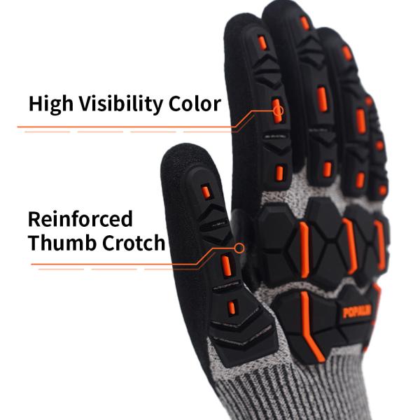 Premium 13 Gauge Nitrile TPR Impact-Resistant Safety Gloves EN388 4X43CP Durable Gloves